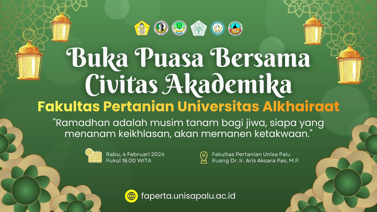 Buka puasa bersama dan tausiyah ramadhan pererat silaturahmi civitas akademika Faperta Unisa palu
